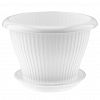 5PL0699 - Горшок для цветов пластмассовый "Гамма плюс" 4,2л, д25см, h17,5см, белый (Россия)