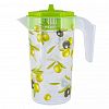 14833 - Кувшин пластмассовый "Fresh" 1,2л, д12см, h22см, с крышкой, с декором "Олива" (Россия)