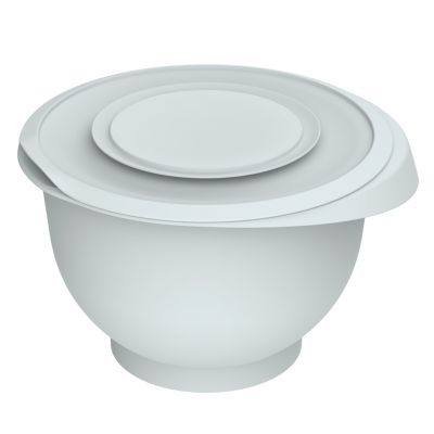 Миска пластмассовая "Кулинар" 2,1л, 21х19,5х13,3см, с крышкой, полипропилен, серый (Россия)