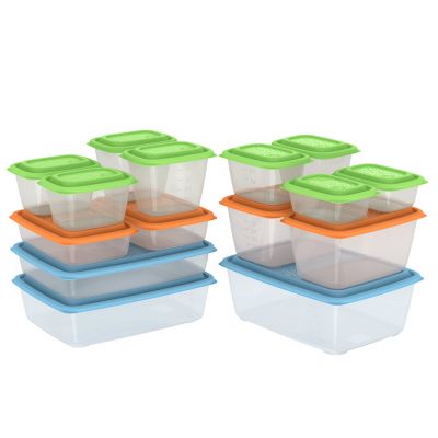Контейнер для продуктов пластмассовый "Гурман-6", набор 15шт: 0,31л 2шт, 0,45л 4шт, 0,56л 2шт, 0,8л 2шт, 1,5л 2шт, 1,8л 2шт, 2,7л, 3,5л, полипропилен, подходит для СВЧ и заморозки (Россия)