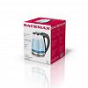 BM-70005 - Чайник электрический "Backman" 2,0л, 2200Вт, закрытый нагревательный элемент, корпус из высококачественного термостойкого стекла, световой индикатор работы, шкала уровня воды, автоматическое отключение при закипании (Китай)
