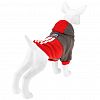 6083 - "Пэт тойс (Pet toys)" Одежда для собаки "Толстовка" "DOG" с капюшоном, с принтом, на кнопках р-р L, длина спинки 30см/обхват груди 40см/обхват шеи 32см, цвет-серо-красный, флис (Китай)
