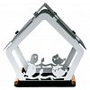 KO004-WY - Кормушка для птиц металлическая "Птичий дворик" 28,5х20х37см, белый (Россия)