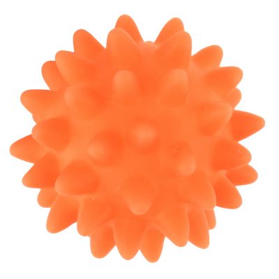 Игрушка для собаки "Мяч шип" д6см, с пищалкой, ПВХ, с шипами, цвета микс (ярко-оранжевый, зеленый, синий)? "Пэт тойс (Pet toys)" (Китай)