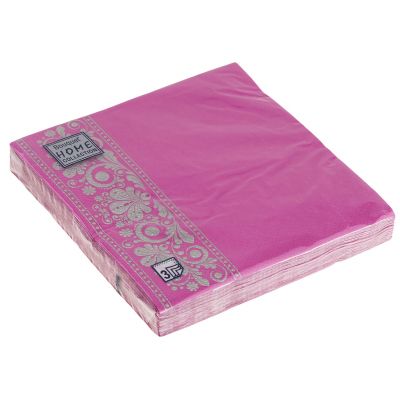 Салфетки бумажные "Bouquet Home Collection" 33х33см, 3-х слойные, 20 штук в упаковке, 100% целлюлоза, "Фламинго" (Россия)