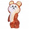 ФУП4-2428 - Елочная игрушка фигурка стеклянная "Мишка", h11,5см, ручная художественная роспись, подарочная упаковка (Россия)