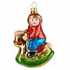 16 15 227 02  - Елочная игрушка фигурка стеклянная "Малыш на лошадке-2" 8,5х5,7х13см, ручная художественная роспись, подарочная упаковка (Россия)