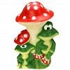 12266 - Скульптура-фигура для сада из полистоуна "Лягушки под мухомором" 26х40см (Россия)