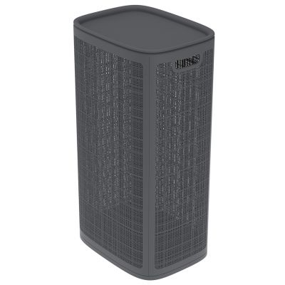 Корзина для белья пластмассовая "Лен" 100л, 43х32,1х80см, сборная, с крышкой, полипропилен, графит (Россия)