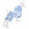 6087 - "Пэт тойс (Pet toys)" Одежда для собаки "Комбинезон" "Овечка" с капюшоном, с хвостиком, на кнопках, р-р S, длина спинки 19см/обхват груди 32см/обхват шеи 28см, цвет-голубой, плюш (100% полиэстер) (Китай)
