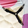 П1/4-3 - Держатель (фиксатор) для простыни комплект из 4-х шт, 3 луча по 30см-3 зажима, с регулировкой длины, для матрасов, табуретов, стульев, скамеек, цвет черный (Китай)