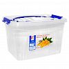 06332 - Контейнер для хранения продуктов пластмассовый 12л, 34х24х21см, с ручкой, 2 защелки, прозрачный (Россия)
