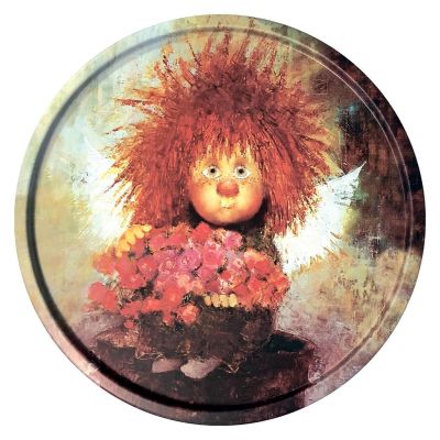 Поднос металлический "Как хороши были розы" д20см, круглый (Беларусь)