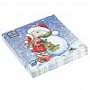 37493 - Салфетки бумажные "Art Bouquet" 33х33см, 3-х слойные, 20 штук в упаковке, 100% целлюлоза, "Девочка и снеговик" (Россия)
