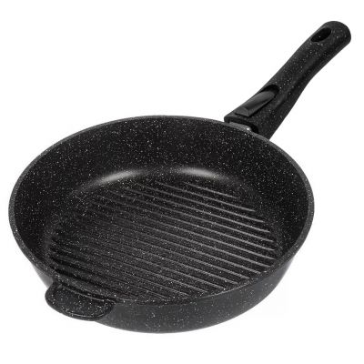 Сковорода-гриль с тефлоновым покрытием д28см "Гранит Induction", h7см, s0,4см, съемная ручка из термостойкого пластика, подарочная упаковка (Россия) Подходит для всех видов плит, включая индукционную.