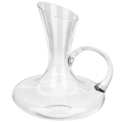 Декантер для вина стеклянный "Crystal" 1,55л, д20,4см, h24см, горло 8,6х9,2см, основание д7,5см, с ручкой, прозрачный, в коробке (Китай)