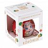 КУ-80-264053/2 - Елочная игрушка шар стеклянная "Барашек мультяшный-2" д8см, ручная художественная роспись, подарочная упаковка (Россия)