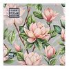 25744 - Салфетки бумажные "Bouquet Home Collection Classic" 33х33см, 3-х слойные, 20 штук в упаковке, 100% целлюлоза, "Цветущая магнолия" (Россия)