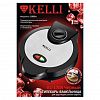 KL-1704 - Мультипекарь для тонких вафель электрический "Kelli", комбинированный корпус металл/пластик, индикаторы нагрева и готовности, фиксатор крышки, мощность: 1800Вт, 220-240 В, 50 Гц, 32,5х23х12см, черный (Китай)