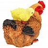F1012 - Скульптура-фигура для сада из полистоуна "Курица Наседка с цыпленком" 25х30х25см (Россия)