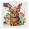 25522 - Салфетки бумажные "Bouquet Home Collection Classic" 33х33см, 3-х слойные, 20 штук в упаковке, 100% целлюлоза, "Кролик в цветочном венке" (Россия)
