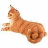 F863 - Скульптура-фигура для сада из полистоуна "Кошка отдыхает" 42х19х20см (Россия)