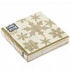 57872 - Салфетки бумажные "Bouquet de Luxe" 24х24см, 3-х слойные, 25 штук в упаковке, 100% целлюлоза, "Снегопад Золото" (Россия)