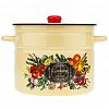 1с200с - "Любимая кухня" Кастрюля эмалированная 9л, д24см, h24см, цилиндрическая форма, металлическая крышка, кремовый (Россия)