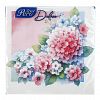 3934 - Салфетки бумажные 33х33см "GrandPero Deluxe", 3-х слойные, 20 штук в упаковке, "Гортензия" (Россия)