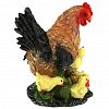 ФП1153 - Скульптура-фигура для сада из полистоуна "Курица коричневая с 4-мя цыплятами" 36х30х24см (Россия)