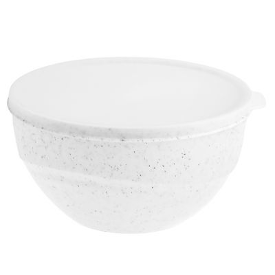 Салатник пластмассовый "Granite" 2л, 20х19,4х10,5см, с крышкой, белый (Россия)