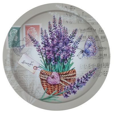 Поднос металлический "Привет из Прованса" д28,2см, круглый (Беларусь)