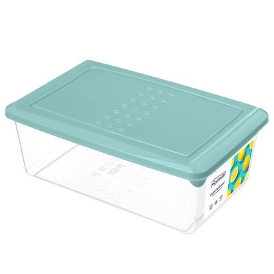 "Asti" Контейнер для продуктов пластмассовый 1,05л, 18,5х12х6,8см, прямоугольный, зеленый, подходит для СВЧ (Россия)