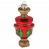 ФУП4-2578 - Елочная игрушка фигурка стеклянная "Самовар расписной" h11см, ручная художественная роспись, подарочная упаковка (Россия)
