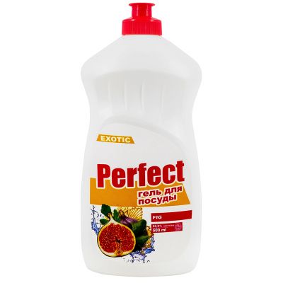 Гель для мытья посуды "Perfect" 0,5л, 9х5х20см, густое средство, инжир (Казахстан)