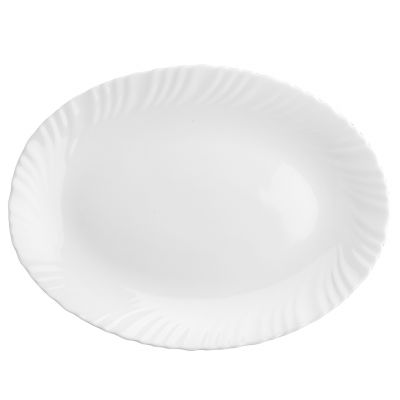 "Волна" Блюдо 300х225х20мм, 420мл, стеклокерамика, цвет белый, т.м. "Домашняя мода" (Китай)