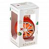 ФУ-61105 - Елочная игрушка фигурка стеклянная "Апельсин" h6см, ручная художественная роспись, подарочная упаковка (Россия)