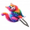  - Табличка (фигурка) садовая 2D "Кот" 12,2х14см, акрил, колышек 6,5см, в пакете (Китай)