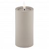 CLL0628089-XL - Свеча интерьерная, светодиодная на батарейках д6см h12,5(15)см, свет теплый, с мерцанием, матовый пластик, цвет бежевый, питание от 2-х батареек ААА (в комплект не входят) (Китай)
