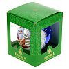 С313 - Елочная игрушка шар стеклянная "Морозко" д9,5см, ручная художественная роспись, подарочная упаковка (Россия)