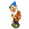 12591 - Скульптура-фигура для сада из полистоуна "Гном лесник с курочкой" 23х44см (Россия)