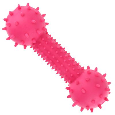 Игрушка для собаки "Косточка с шипами" 14,5х4,5х4,5см, полипропилен, с шипами, цвета микс (салатовый, темно-розовый, синий), "Пэт тойс (Pet toys)" (Китай)