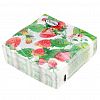 57401 - Салфетки бумажные "Desna Design" 24х24см, 1 слойные, 40 штук в упаковке, 100% целлюлоза, "Земляника" (Россия)