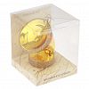 ФУП4-2571 - Елочная игрушка фигурка стеклянная "Граммофон золотой" h11,5см, ручная художественная роспись, подарочная упаковка (Россия)
