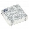 25172 - Салфетки бумажные "Art Bouquet" 20х20см, 2-х слойные, 30 штук в упаковке, 100% целлюлоза, "Серебряные снежинки" (Россия)
