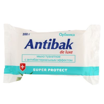 Мыло туалетное твердое "ANTIBAK de LUXE" 200г, 6х8х10см, nature aloe, алоэ (Казахстан)