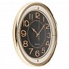 8242H-S - Часы настенные "Мистика" д41см, h6см, мягкий ход, циферблат "Ирис" черный; цифры арабские, золотой; корпус пластик, золотой/прозрачный; в коробке (Китай)
