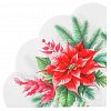 57091 - Салфетки бумажные "Art Bouquet Rondo" д32см, 3-х слойные, 12 штук в упаковке, 100% целлюлоза, "Пуансеттия" (Россия)