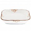099179/8 - "Ночная фиалка" Тарелка глубокая фарфоровая 198х198мм h40мм, 720мл, квадратная, с деколью, волнистый край, отводка (Китай)
