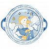 9" - "Утиные истории" Блюдо фарфоровое 238х205х39мм, с ручками, с деколью, волнистый край, отводка (Китай)